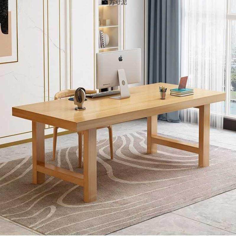 木书桌电脑桌客见详情厅用台式学家习桌学习公桌实现代简办约超厚