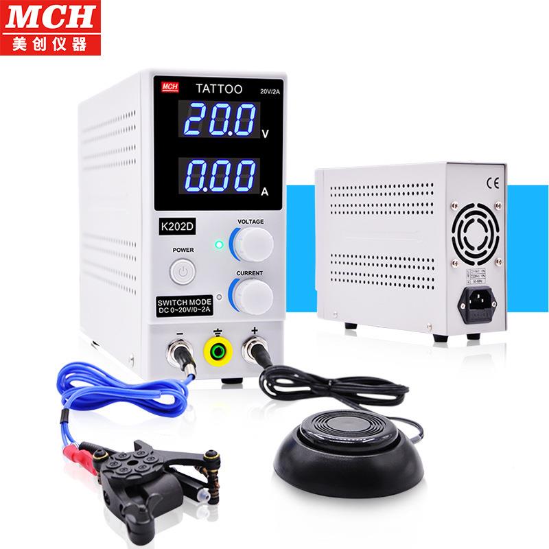 美创MCH可调压纹身机电源TA恒TOO纹身压器材稳器数T显压电MCH-K20