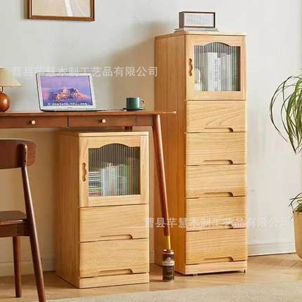 卧室斗柜收纳家用衣柜五斗橱客厅靠立柜窄柜高五柜实木储墙物0906