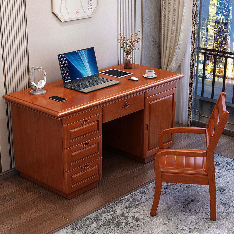 写字办公实木电脑家用办公办公桌椅书一套书桌用书台公家学生家具
