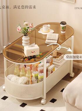 可动沙发边几钢化玻茶璃柜几现代小桌子DLD床头侧边边小户型移小