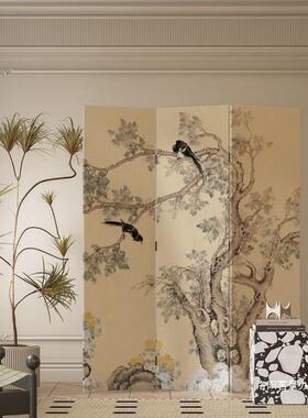 法式古花鸟折叠移动折屏屏隔玄风断客厅卧室沙发进GTC中门关