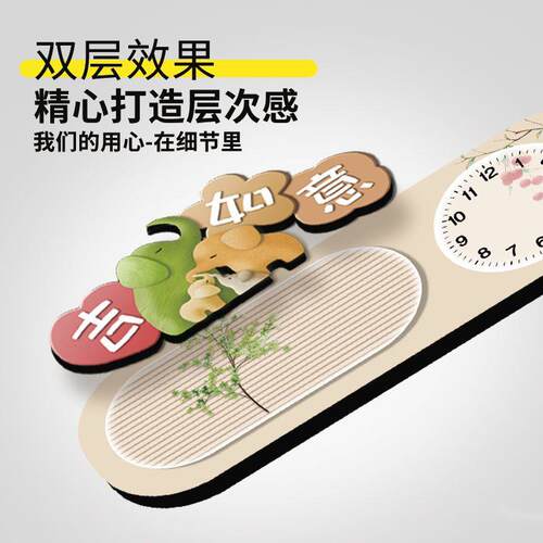 H7J客挂钟简厅免约现代钟236表墙上装美学福鹿清新高档饰画打孔静