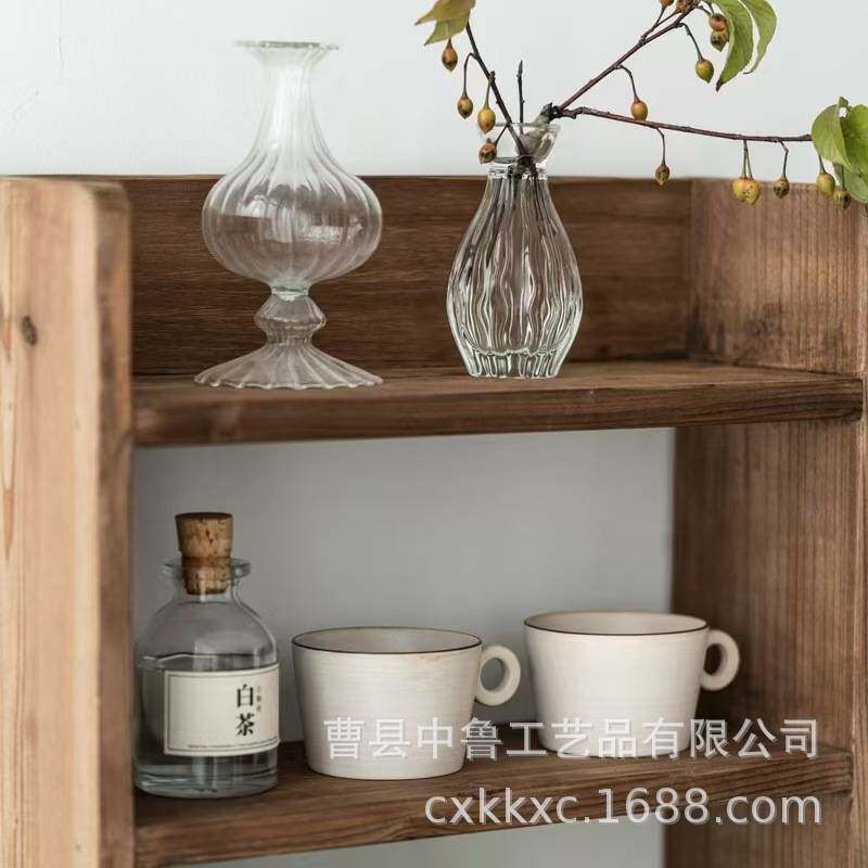 木质餐具置物架壁挂式墙面装饰支架茶具收纳架搁板置物架花瓶架子