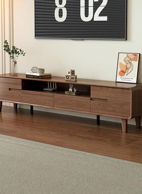 实2木电新视柜客厅家用落地收纳储物柜LDW一体小户型茶全几组合02