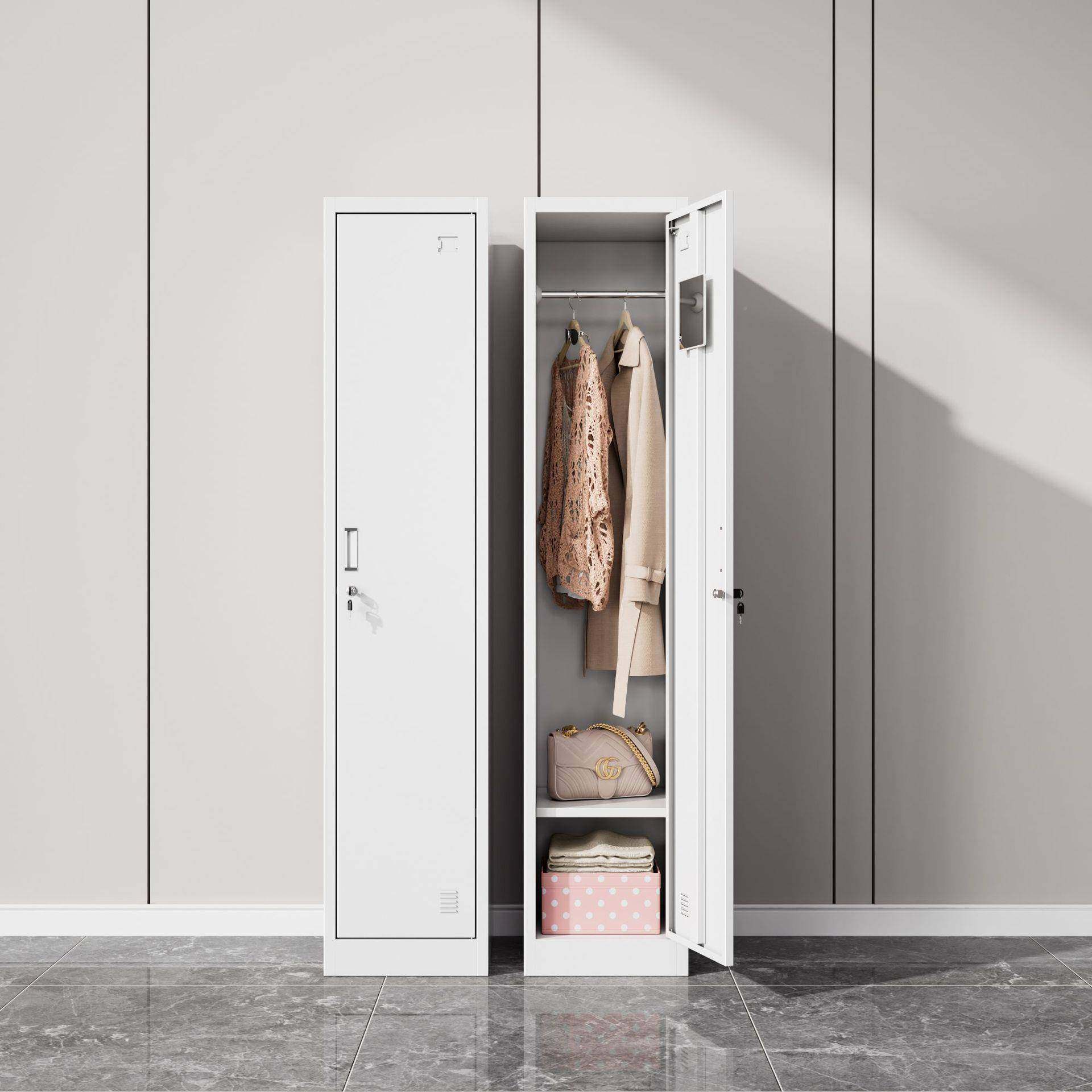 单门DMG-3更衣柜铁皮柜带锁柜员工健身房浴室储室物柜钢办制简易