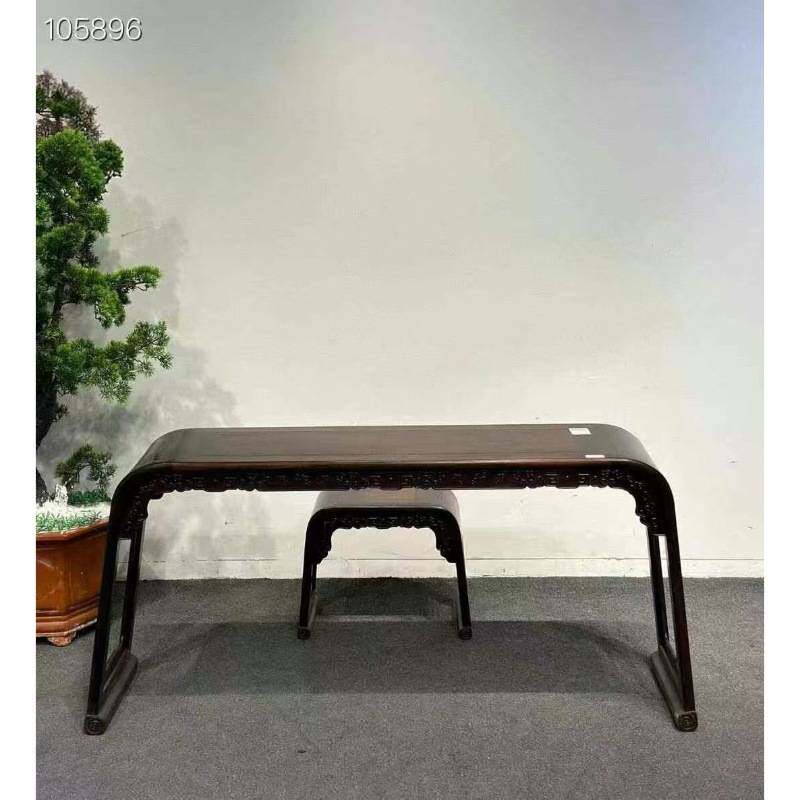 老挝大红酸枝交趾黄檀琴案琴桌玄关写字台电脑桌清式明式家具