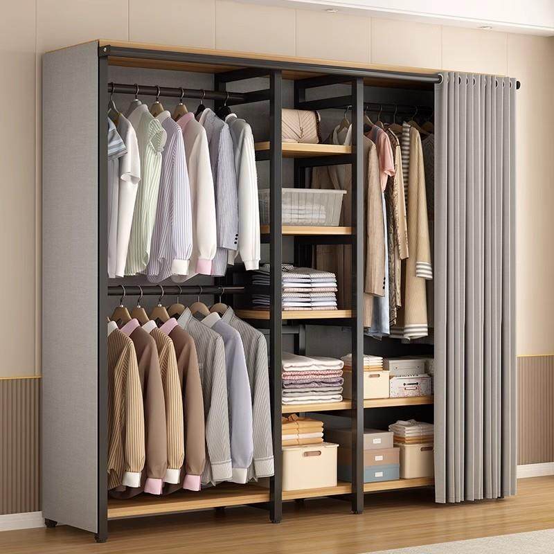W1TR简约衣柜家用卧JGI室帽落简易衣架出租房结实耐用小衣收柜地
