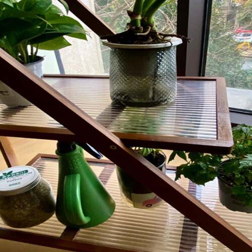 安花置物架竹制阳台空间利用架可移折叠花见描述架动免装