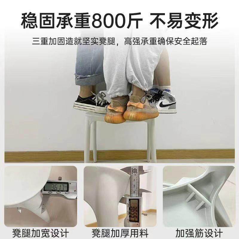 加ISG厂直简供塑料椅子家用厚餐厅靠背环保高强承重餐椅现代约凳