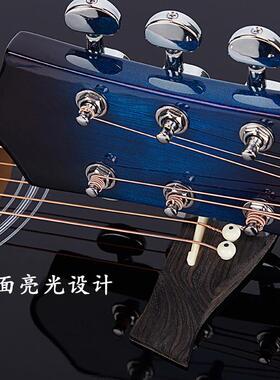 厂家直销41寸民谣吉他全41寸亮光椴木边初学t者亮木吉包他入门新