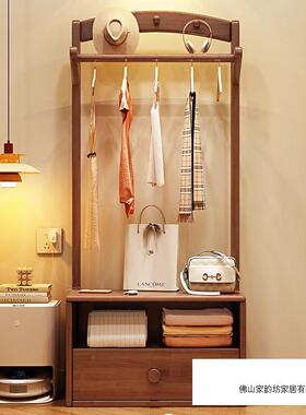 实木衣衣帽17974架床头柜体置物落地卧室挂一架房间架进门收纳架