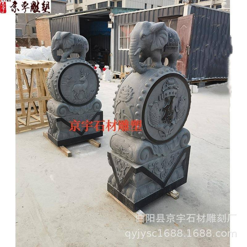 石雕狮子对门墩抱鼓石一青石汉白玉251205仿貅古大象麒墩麟貔石门