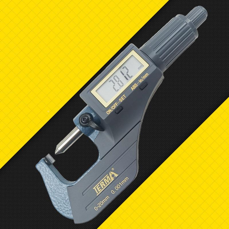 特马GYL单尖头叶数显千分尺-MD710测管D壁厚度0-20片mm量具电子