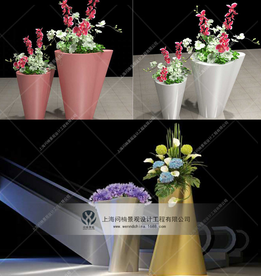 商业美陈景观玻璃钢花盆