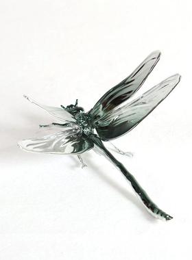 样板房轻昆奢金属书虫蜻蜓物摆件样板房客厅书房桌面KSI镇装饰动