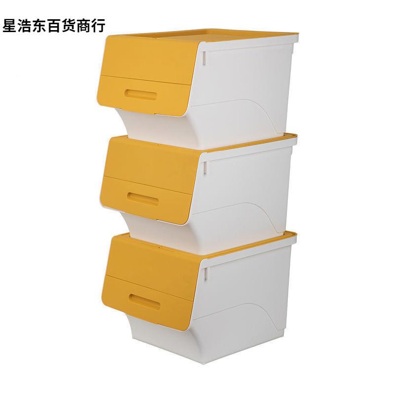 塑料纳箱3装无品牌/儿童玩具斜口翻盖家收个纳盒储物柜用整收理箱