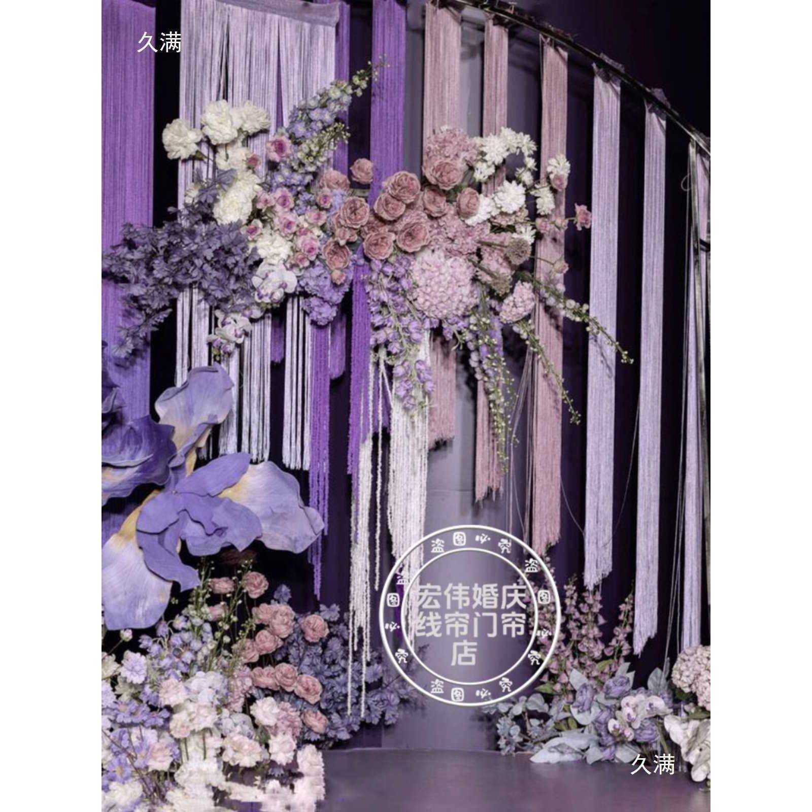 新款加密线帘礼道帘tj#j#hlz具客厅隔断玄关门帘流苏卧婚门挂入户