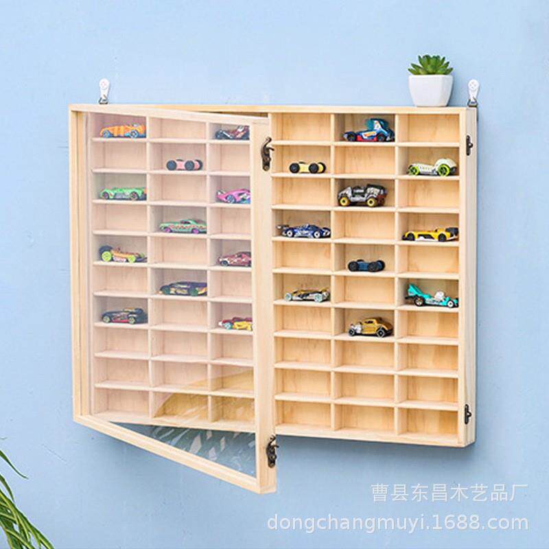 木质小汽车模型收分纳盒具桌面格玩具整理架玩小W0109车纳展示收