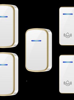 拖叫三直二无流线门铃家用远距离音乐数码别墅门铃黑色W906（不呼