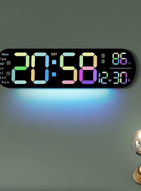 跨境意新GTU品挂钟多功能时钟客钟表大屏L字厅ED数闹钟计时5创502