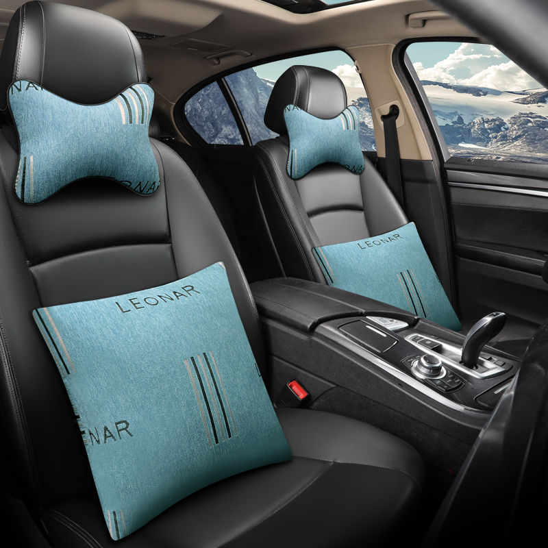 汽车抱枕车用车载车内小车上头枕护颈腰靠垫可爱季四件一对装