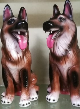 大号陶瓷生肖狗现代中式摆件工艺品仿真生肖狼狗客厅送礼礼品旺财