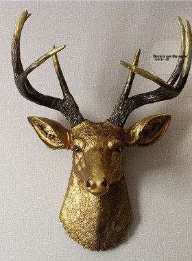 新房创意家居 树脂鹿头墙饰壁挂 新房婚房书房摆设摆件
