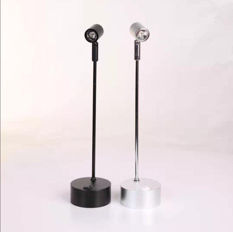 LED干电池射灯无线应急珠宝首饰柜台灯展览展示柜1W3W婚庆直杆灯