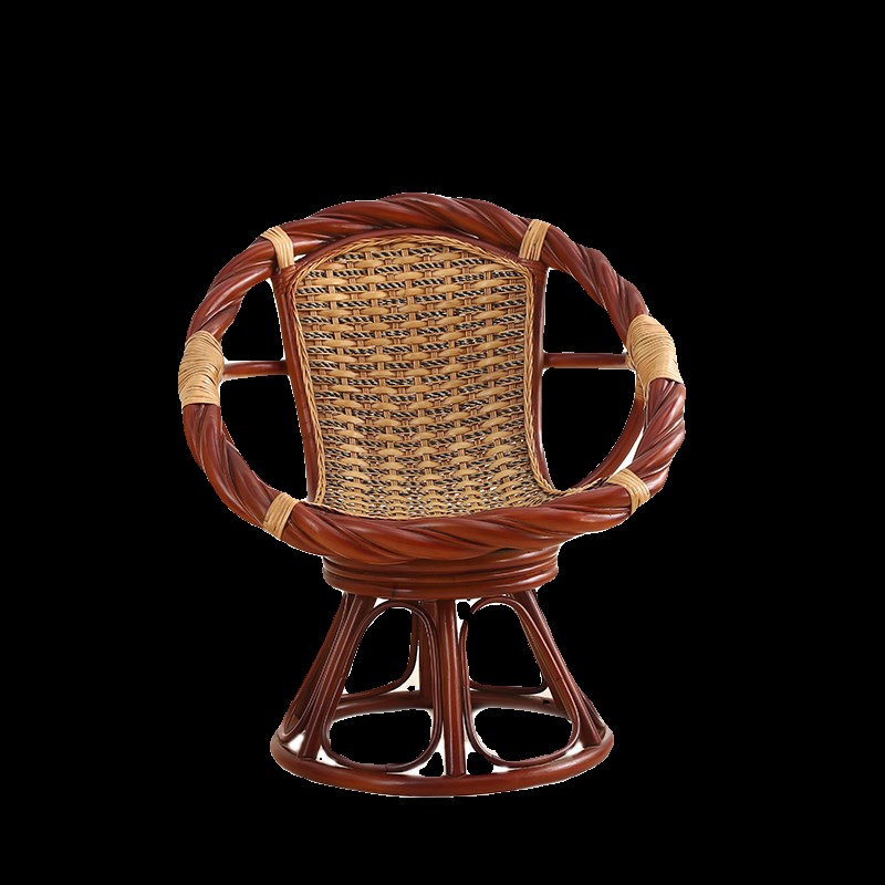 天然真藤椅三件阳台休闲桌茶几家用单人靠背腾编转椅