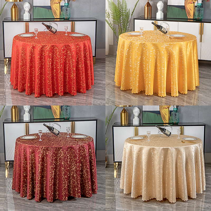 酒店圆桌桌布欧式餐厅饭店餐桌台布餐桌布长方形定制桌垫餐桌垫正