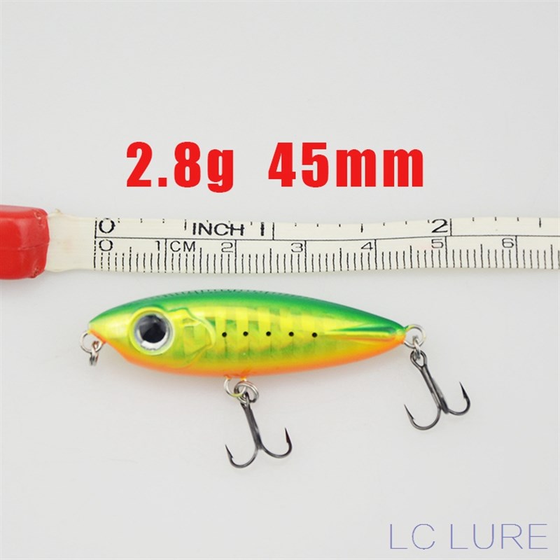 LC路亚乌贼微物小铅笔浮水5F迷你之字狗水面系马口硬饵翘嘴假饵