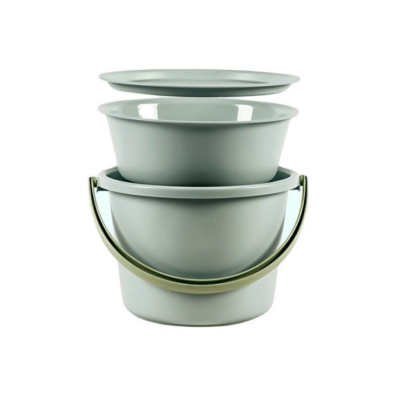 大学生宿舍用洗漱盆装三件洗脸水桶带盖子手提洗衣盆塑料洗澡