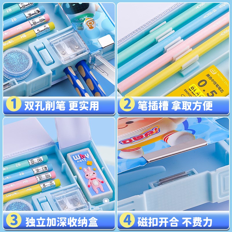 202新款蛋仔派对文具盒小学生男孩款大容量多功能卡通笔袋层款