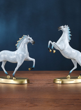 东方禧马到成功装饰摆件黄铜书房电视柜家居办公室桌面工艺品礼品