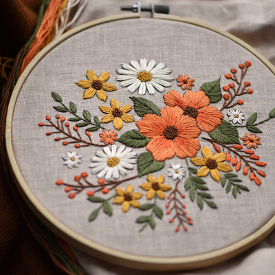 秋色手工DIY布艺新手入门自制欧式刺绣材料包小清新花草绣花