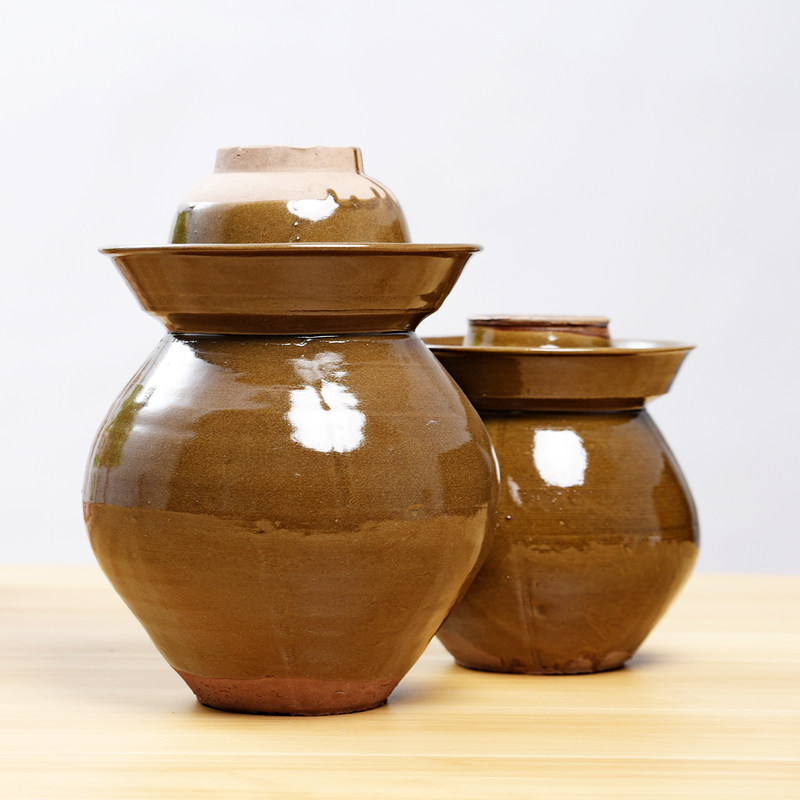 四川泡菜坛子老式土陶酸菜坛陶瓷加厚腌菜坛咸菜罐配盖密封发酵罐
