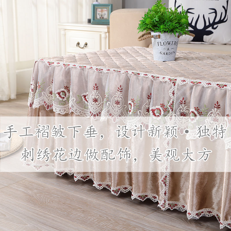 荷兰绒布夹棉加厚茶几罩餐桌布台布电视柜防尘多用电炉罩盖巾