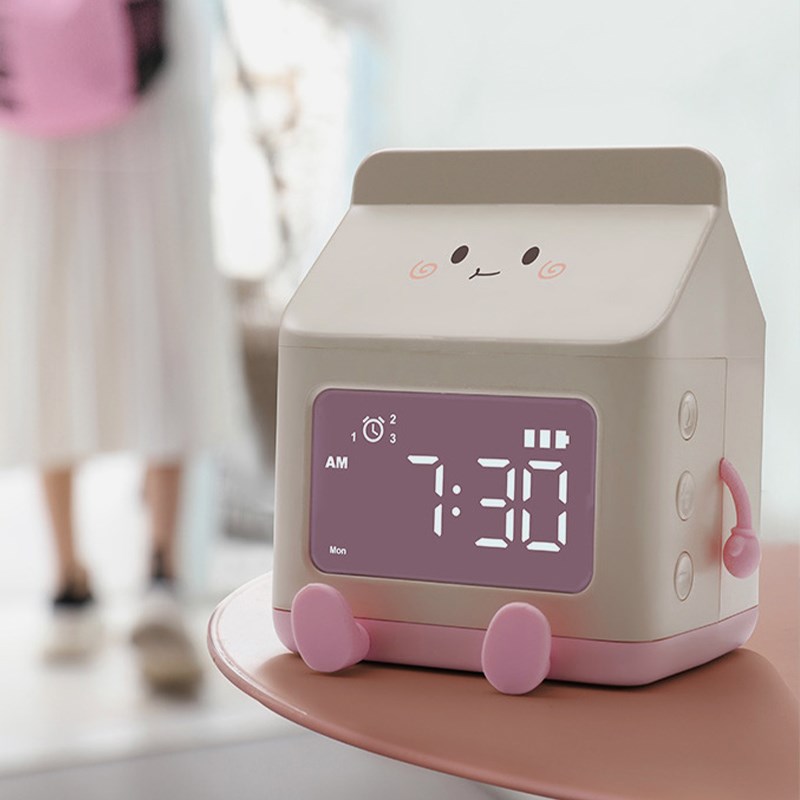 JOJOS L. PD.Fit.卡通趣味牛奶盒闹钟倒计时智能电子台钟丨菲塔