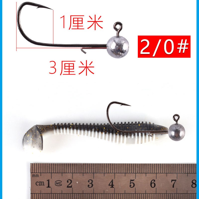 1斤装螺纹T尾路亚软饵虾倒钓插铅假饵鲈鱼鳜鱼翘嘴缓沉螺旋软虫
