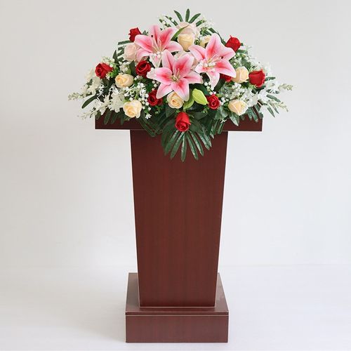 演讲台花会议桌花主持台装饰仿真花前台发言台假花摆件签到节日花