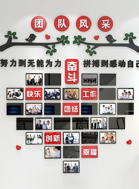 团队风采文化墙贴公司企业办公室墙面装饰优秀员工荣誉展示照片墙