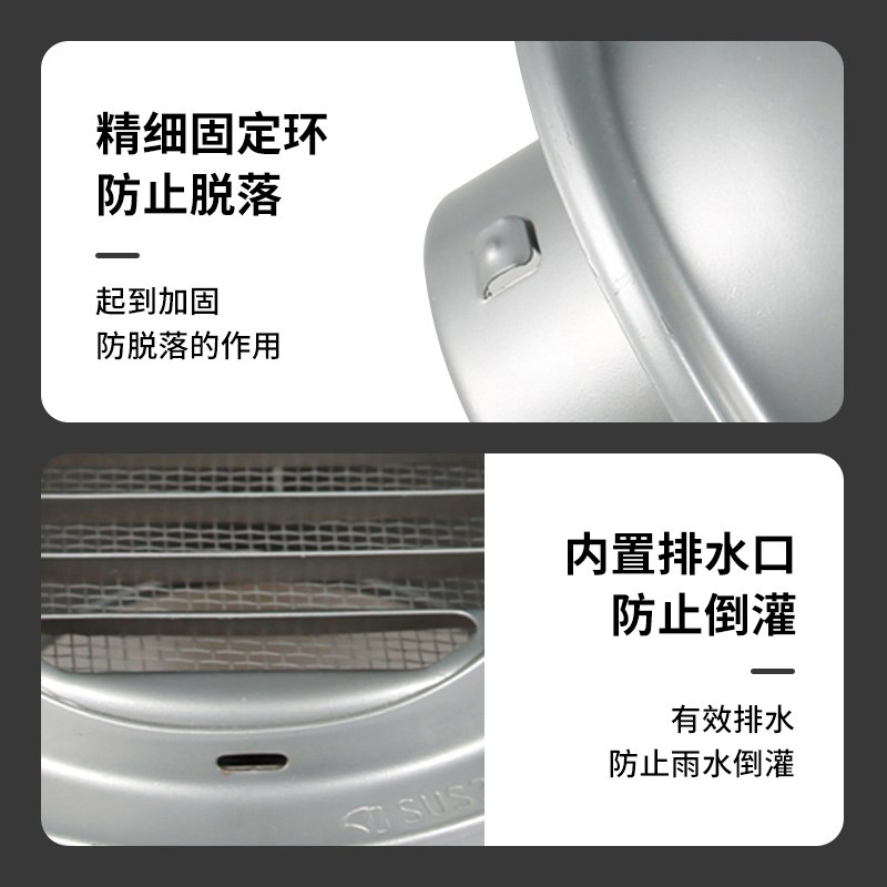 德菲顿30不锈钢烤漆风帽排烟管外墙新风出口防风罩通风排气网罩