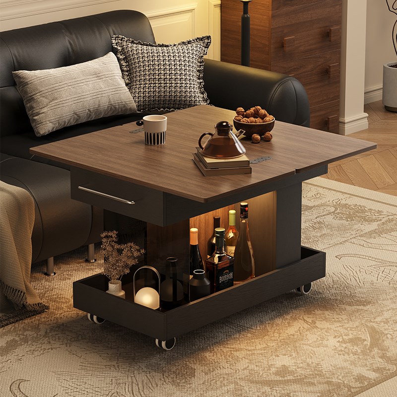 茶几客厅家用高级感茶台茶桌可移动折叠边几小户型侧边柜沙发边柜