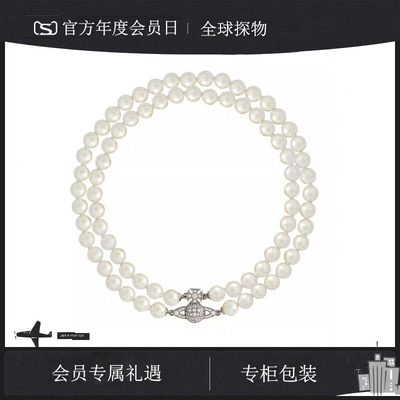 【官网正品】西太后新款双层珍珠薇薇安土星项链磁吸扣经典款颈链