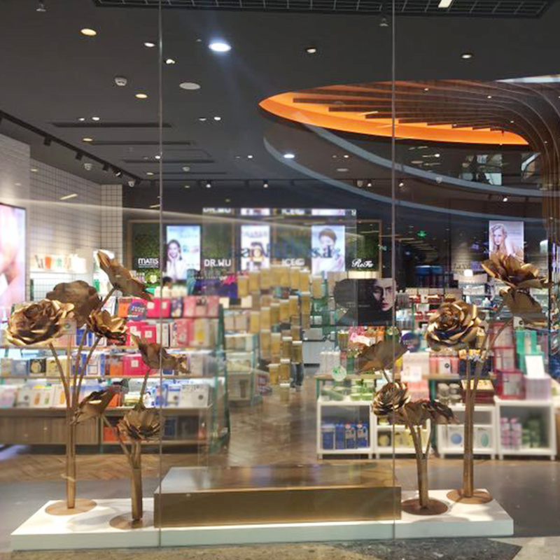 爱的创造 新款路引金色纸花橱窗装饰道具店铺创意婚庆手工纸艺花