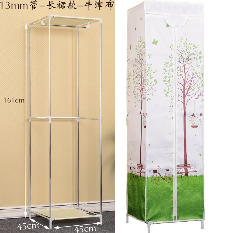 唐堂富柜简易衣柜牛津布挂衣柜单人小型布衣柜挂长裙布衣柜经济型