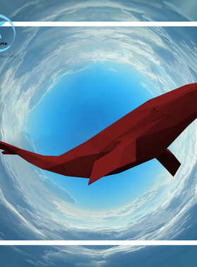 创意鲸鱼摆件家居个性工艺品手工DIY立体折纸装饰品店铺桌面饰品