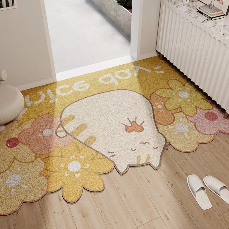 可爱卡通入户门耐脏好打理进门垫室外防滑可剪裁丝圈地垫耐磨垫子