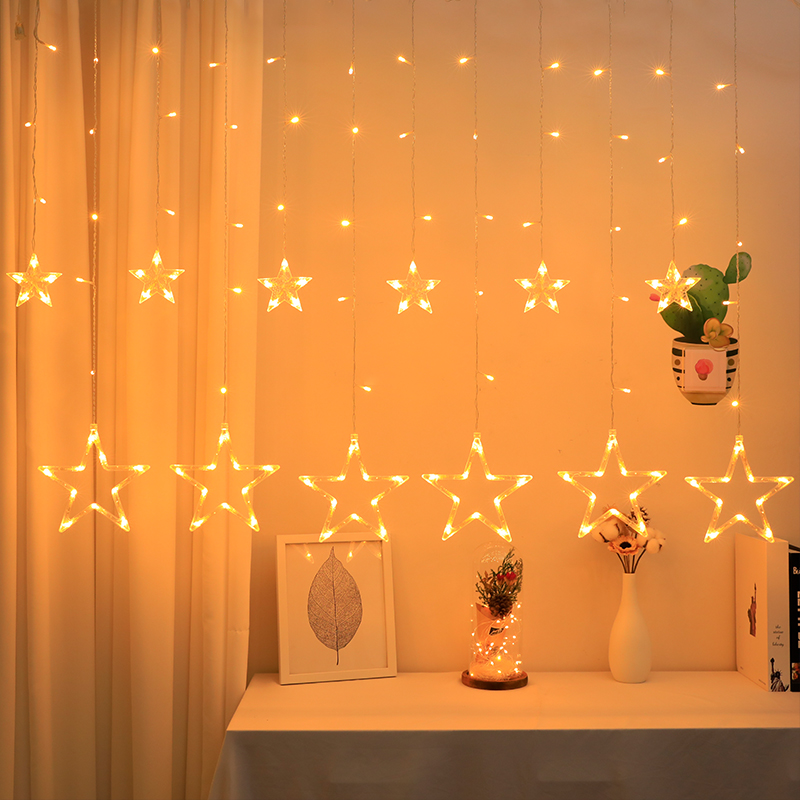 led窗帘星星灯卧室阳台装饰灯闪灯串灯满天星彩灯浪漫房间装饰灯